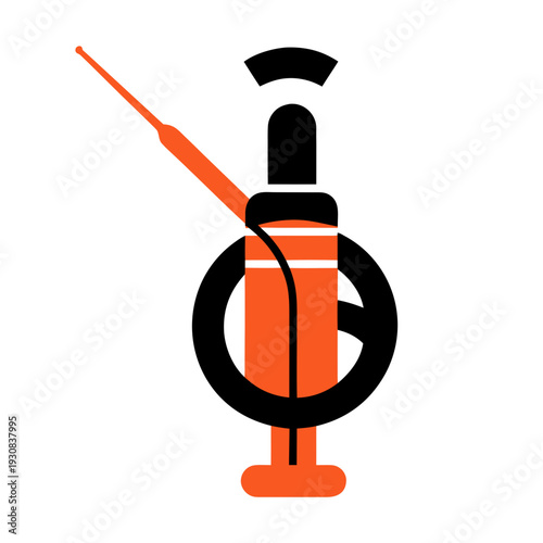 A hookah with a prohibition symbol