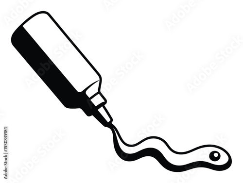 Stylized of a marker pen dispensing a wavy line of ink