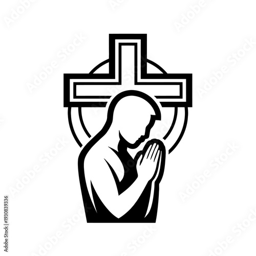 Minimal Devotion Cross Symbol