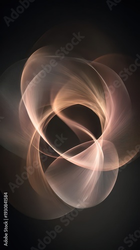 Wallpaper Mural Abstract Light Orbits: Ethereal Swirls of Soft Peach and Pink Glow Torontodigital.ca