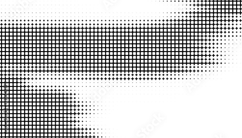​Abstract Monochrome Halftone Wave Pattern, Minimalist Black and White Vector Background with Dotted Gradient Texture. Easy to edit and recoloured. EPS10. 