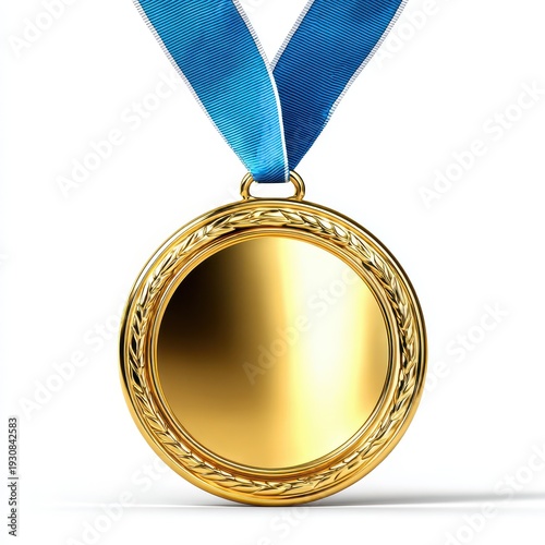 Wallpaper Mural Shiny gold medal with blue ribbon ready for award ceremony Torontodigital.ca