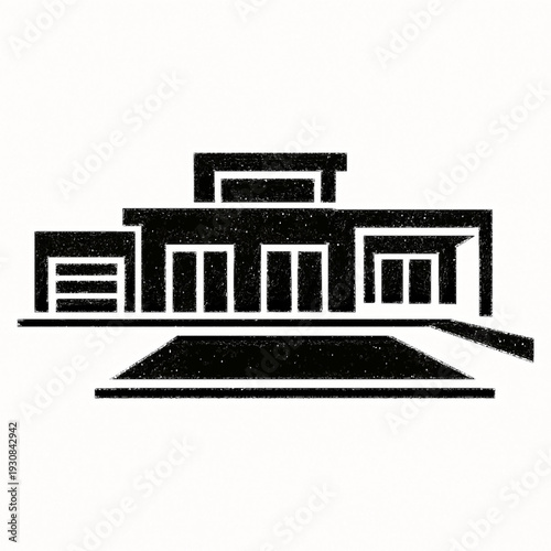 Minimalist Modern Architecture Icon Representing Luxury Residential Real Estate Design
