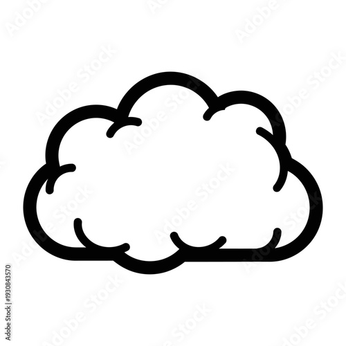 Cloud icon simple line art minimalist weather symbol thick black outline