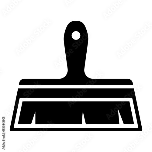 Wide paintbrush icon for painting and home improvement, minimalist black silhouette