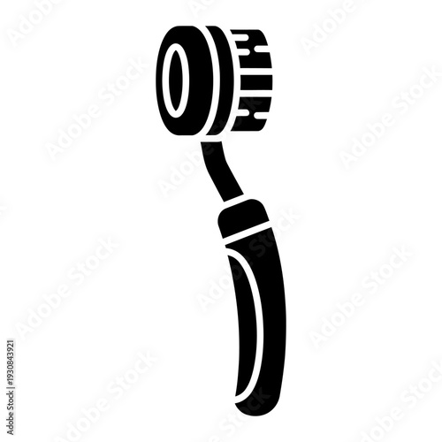 Electric toothbrush icon for dental hygiene and personal care in black silhouette style