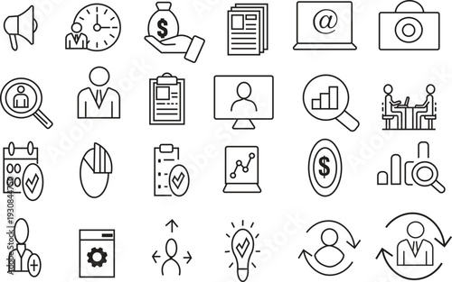 Collection of business and finance icons for web and mobile applications