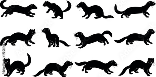 Set of black candle silhouettes featuring various pillar taper and votive styles with glowing flames for memorial religious and decorative designs,