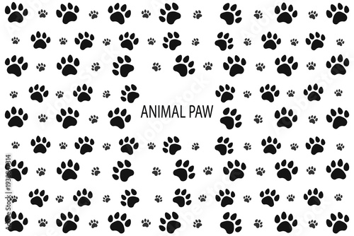 Black Animal Paw Pattern