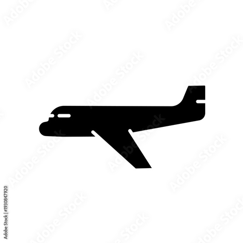 Airplane profile view, vector icon