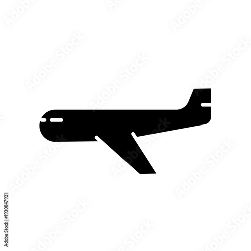 Airplane profile view, vector icon