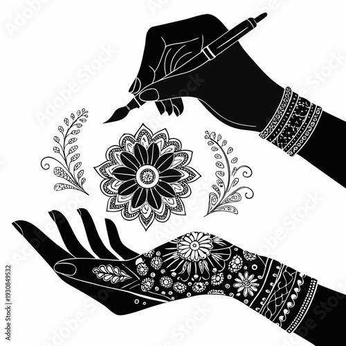 Beautiful Mehndi Art on Graceful Hands