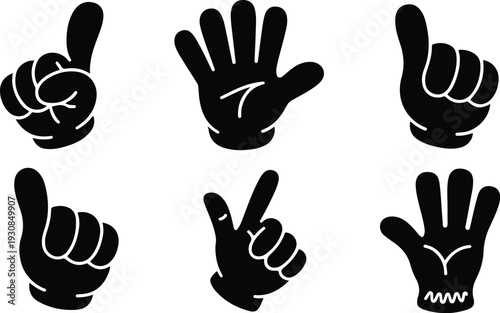 Thumb Up Collection Silhouette Icon Set Thumbs Up Typography Silhouette Icon Pack