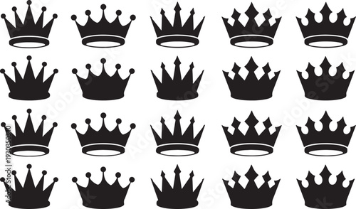 Collection of royal crowns in various styles and intricate designs
