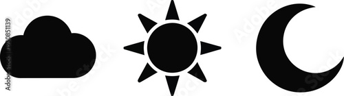 Weather icons for different conditions Vector