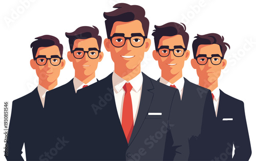 business, squadra, persone, uomo, donna, gruppi, uomini d'affari, uffici, lavoro d'equipe, addicersi a, lavoro, persona, partenariato, vettoriale, avatar, di successo, successo, sorriso, illustrazione