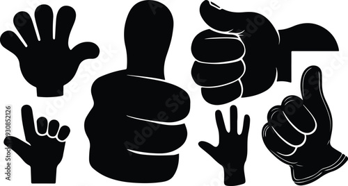Thumbs Up Typography Silhouette Icon Pack