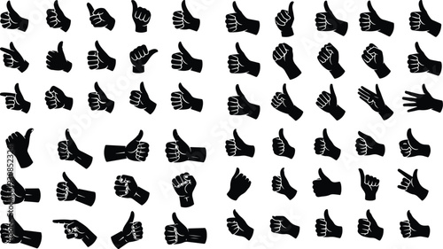Thumbs Up Typography Silhouette Icon Pack