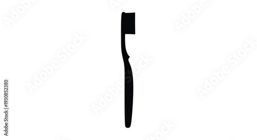 Minimalist depiction of a toothbrush in stark black silhouette