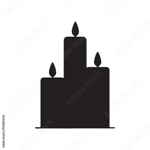 Black Three candles silhouette vector illustration