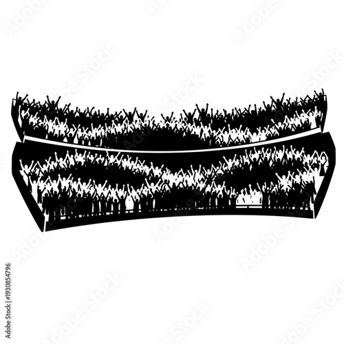 Two stylized eyebrows with thick hair texture silhouette.