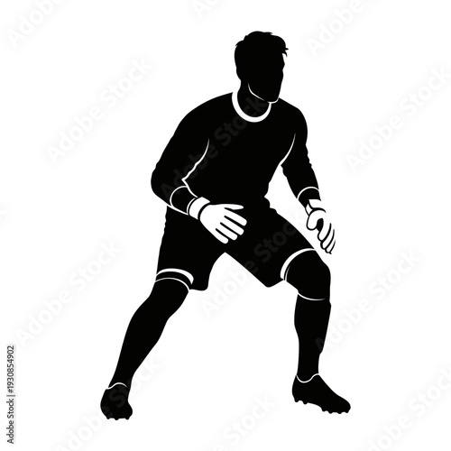 Dynamic silhouette of a football player in action on the field.