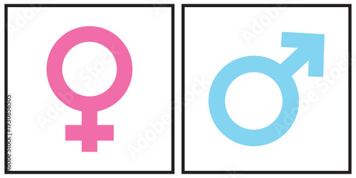 Male and female gender symbols. Vector illustration.