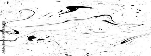 Luxurious Monochrome Marble Texture Featuring Intricate Organic Swirls, Fluid Wave Contours, and Elegant Black and White Abstract Flow in High-Detail Vector Illustration Background Design