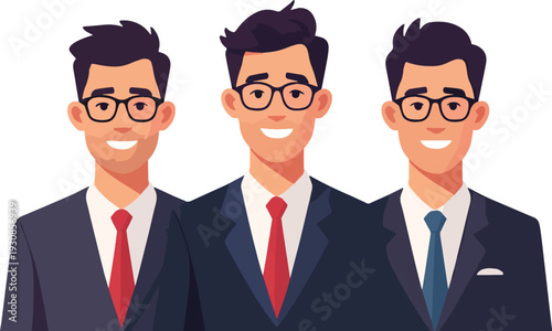 business, squadra, persone, uomo, donna, gruppi, uomini d'affari, uffici, lavoro d'equipe, addicersi a, lavoro, persona, partenariato, vettoriale, avatar, di successo, successo, sorriso, illustrazione