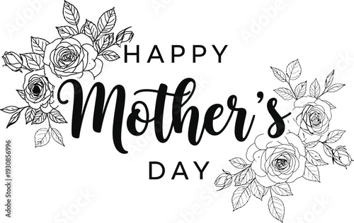 Happy mother's day greeting card illustration