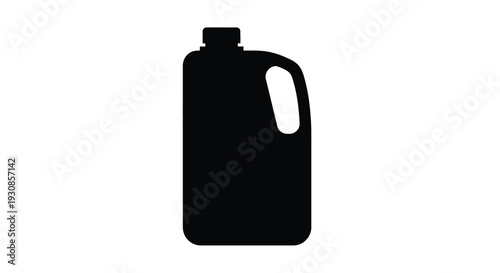 Black plastic jug with handle a simple graphic silhouette