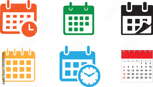 Callendar icon. Calendar planner icon collection. Reminder organizer event signs. Business plan schedule. Callendar icon. Calendar planner icon collection. Reminder organizer event signs. Calendar not