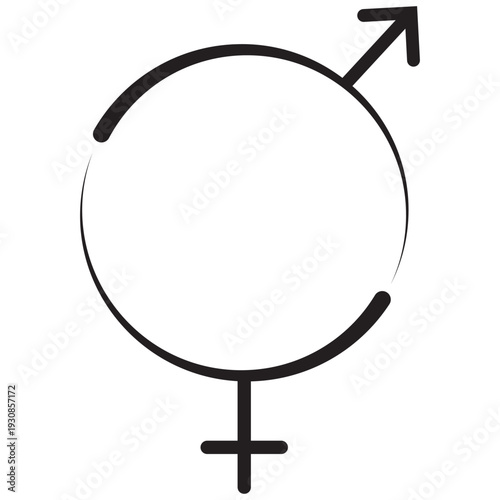 Black Gender icon isolated on white background. Symbols of men and women. Sex symbol.  Vector Illustration
