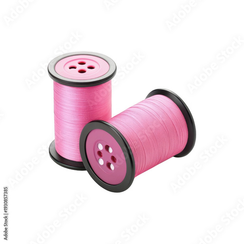 Pink thread isolated on transparent background