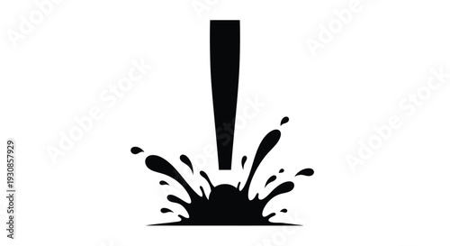 A striking black splash effect with a downward pointing shape silhouette