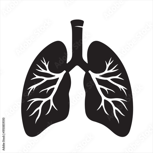 Human Lungs Icon, Respiratory Anatomy and Medical Diagnostics