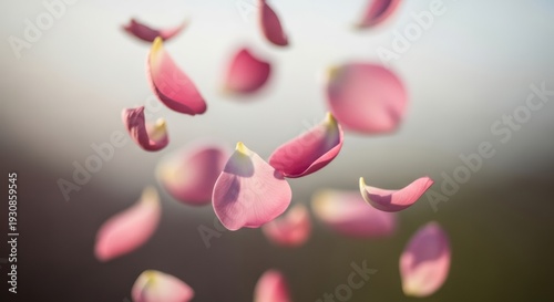 Pink petals falling