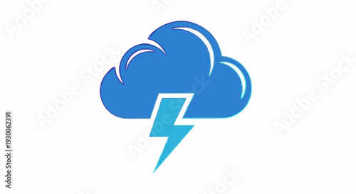 Blue cloud with a lightning bolt icon symbolizing weather alerts and power