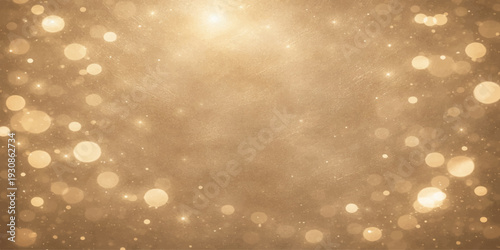 Glimmering Golden Sparkles: An ethereal display of luminous, circular bokeh lights floats on a warm golden background, evoking a sense of celebration and elegance.