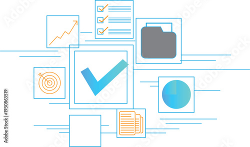 Graphic illustration for document verification and acceptance.