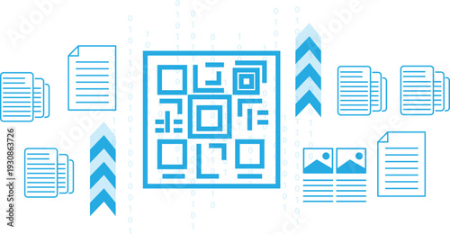 The graphic illustrates how to securely access and transmit data through a data management system.