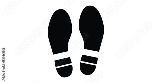 A pair of black footprints on a white background