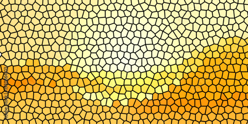 Abstract Golden Mosaic: A visually stunning mosaic composed of countless irregular polygonal tiles, creating a mesmerizing pattern in gradients of gold and yellow.