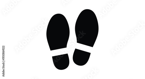 A pair of black footprints on a white background