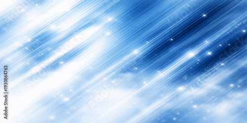 Celestial Radiance: An abstract portrayal of ethereal luminosity, featuring dynamic streaks of blue and white, interwoven with sparkling accents that evoke a sense of serenity and cosmic beauty.