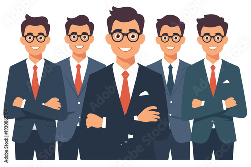 business, squadra, persone, uomo, donna, gruppi, uomini d'affari, uffici, lavoro d'equipe, addicersi a, lavoro, persona, partenariato, vettoriale, avatar, di successo, successo, sorriso, illustrazione