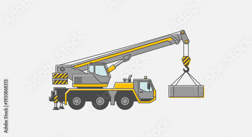Industrial Lifting Machine In Action With Load