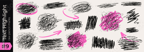 Box, scribble, and highlight text with a pen, underline, pencil, doodle, and line or crayon for a drawn mark. Handwritten marker and rectangle shapes on through chalk, brush, and sketch effects