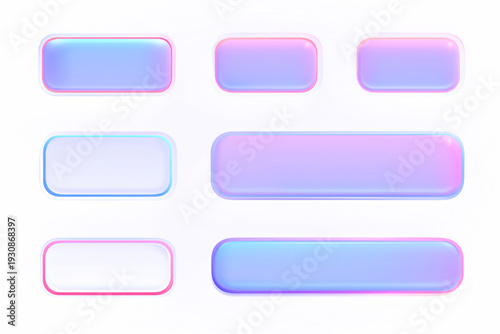 Wallpaper Mural Set of Glossy Pastel User Interface Buttons Torontodigital.ca