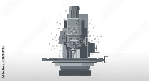 Industrial Milling Machine Precision Engineering Manufacturing Concept